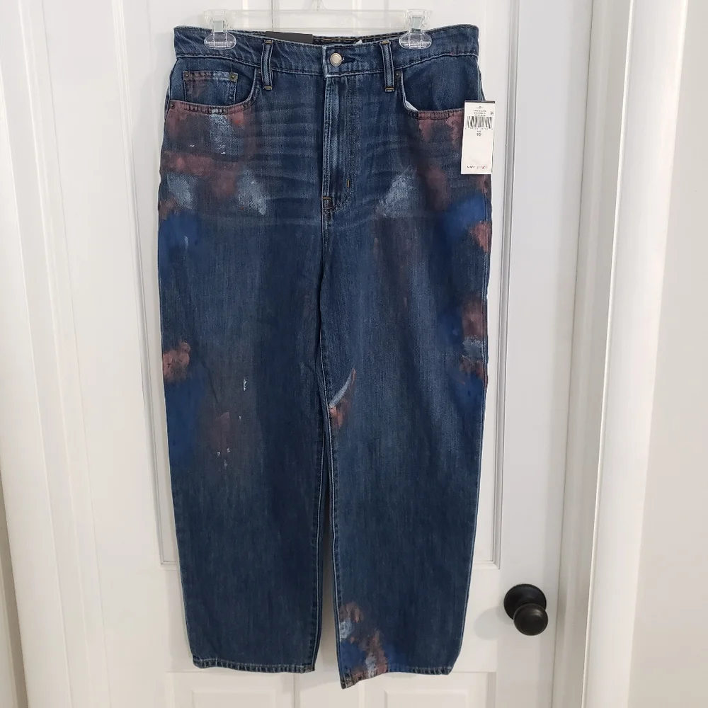 Lauren Ralph Lauren Womens Atlas Wash Jeans‎ SZ 10 Relaxed Crop Painted G…